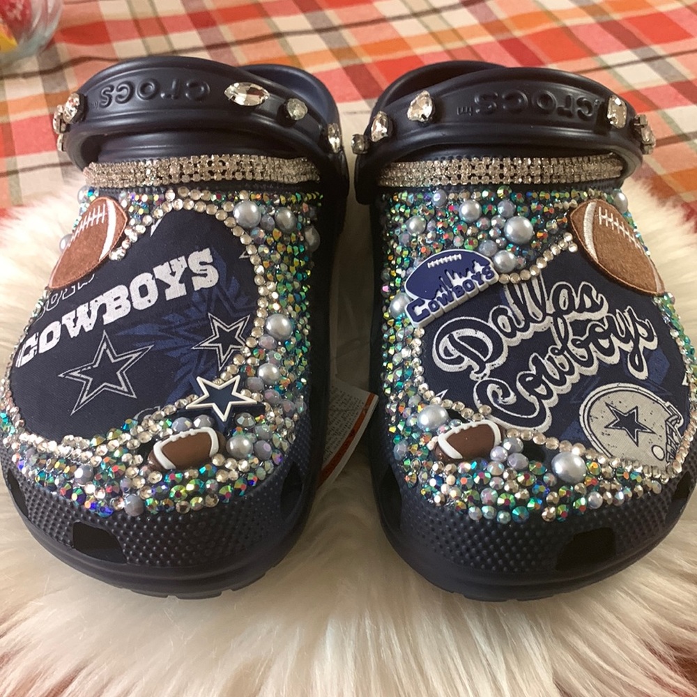 Custom crocs blue size 10 women